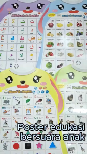 Free Gantungan - Poster Suara Bahasa Indonesia & Bahasa Inggris - Poster Dinding Belajar Anak - SNI