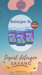 sabun cuci baju sayang detergen cair liquid 5 liter  produk original lavender rose pink dan original fresh