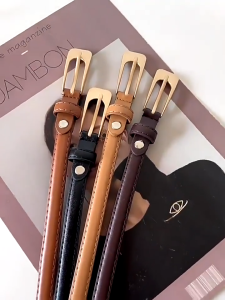 🌻Money comes🌻 เข็มขัดวินเทจ แฟชั่นเกาหลี สำหรับผู้หญิง สไตล์เรียบง่าย เข็มขัดหนัง พร้อมส่ง