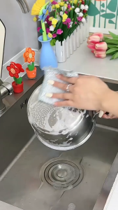 Non-Scratch Steel Wire Dishcloth 20x20cm【 5pcs / Pack】银丝抹布厨房灶台钢丝洗碗布不沾油祛油袪污垢金属丝银丝 清洁抹布