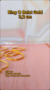 Ring O Bulat Emas 3.2 cm Aksesoris Tas / 10pcs