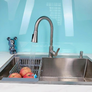 DÂY RÚT INOX 304 XỊN Vòi nước rửa chén bát dây rút inox sus 304 cao cấp Rina RN5017 xoay 360 2 chế độ nước tiện lợi