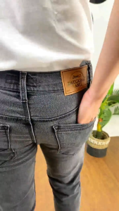 ZWECKOUT LABEL - Celana Jeans Pria Panjang Dark Grey