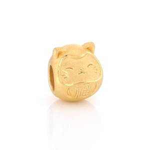 [Charme Set] Chow Sang Sang 周生生 999 Gold Charme Mini Maneki Neko Lucky Cat and Love Heart Mini Charm 91836C 92310C [One Bracelet included]