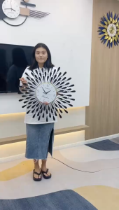 Elegante Art Wall Clock Creative Wall Clock (38/60 cm) Easy to Hang and Battery Powered/Home Life an Comes With a Free Battery Gift