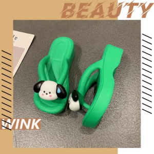 NQshop ห้ามพลาด รองเท้าแตะหูหนีบคุณผู้หญิง ทรงหูหนีบเสริมส้นแฟชั่น ความสูงของส้น 2 นิ้ว วัสดุยาง eva น้ำหนักเบาไม่อมน้ำทำความสะอาดง่าย สีสันสดมากเลือกเลย