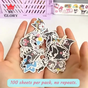 100pcs Cute Cartoon Waterproof Sticker DIY Notebook Phone Case Cup Decoration Student Stationery Arts Crafts