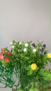 พร็อพถ่าย รูปทรง กิ่งแซมตุ้มจิ๋ว ดอกไม้ปลอม ช่อดอกไม้ตกแต่งบ้าน