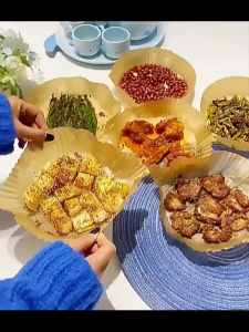 50/100 Tờ Giấy Đặc Biệt Cho Nồi Chiên Không Khí Giấy Chống Dầu Và Thấm Dầu Cho Đĩa Nướng Thịt Gia Dụng Tấm Lót Chảo Nhà Bếp Lò Nướng Thực Phẩm-NIEVE