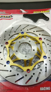 Piringan Cakram Depan Lebar Model Bulat 300mm Lubang 5 Plus Breket PNP Supra X Supra Fit Lama