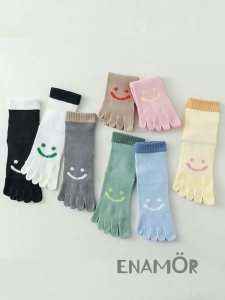 🎃 FIVE FINGER SOCKS 🎃 WOMEN DOPAMINE SMILE TOE SOCKS STOKIN 5 JARI 🎃