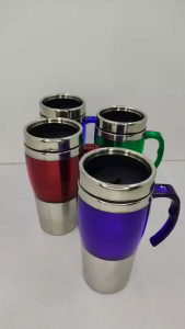 แก้วสแตนเลส 304 ใส่น้ำใส่เครื่องดื่ม มีหูจับ เก็บอุณหภูมิขนาด 450ml.