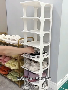 Trove Rak Sepatu Susun Plastik Rak Sepatu Tertutup Anti Debu Rak Sepatu Aesthetic Sepatu Plastik Tempat Sandal Sepatu Rak Serbaguna