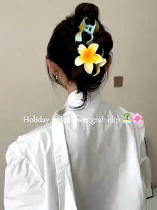 Korean Style Colorful Egg Flower Large Hair Clip For Women Girl Fashion Accessories Bohemian Style Hair Claw Clips