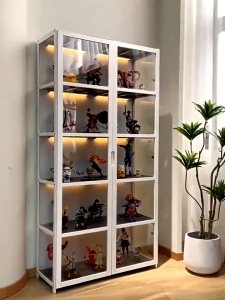 BOHO Tủ trưng bày LEGO Đồ chơi Acrylic Display Rack Tủ khóa màu trắng chống bụi chất lượng cao
