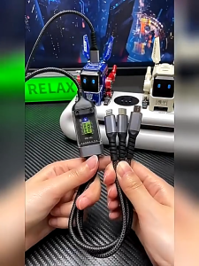 New Transparent Luminous 100W 3 in 1 Portable Fast Charging Cable Micro USB Type-C Digital Display Anti-breakage Braided Data Cable Universal Charging Cable