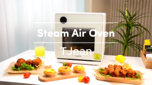 TJean Steam Oven Multifunctional Household Steam Air Fryer Oven Toaster Steamed Rice&Fish Appointment Timing Heating Food Large Capacity 18L (ST102)