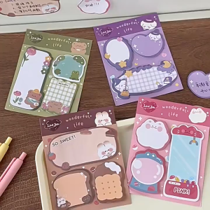 Bayar Di Tempat - Tempelan Kertas Catatan Motif Karakter / Sticky Notes Kartun / Sticky Notes Lucu 3 in 1