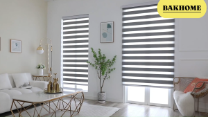 BAKHOME ผ้าม่านม้วน ดิมเอ้าท์ ม่าน2ขั้ง ใช้งานได้ 2 ฟังก์ชั่น ม่านกันแดด โซ่ดึง