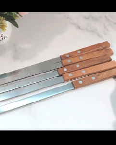 Outdoor Wide Bold Grilling Utensils Kitchen Thicken Stick BBQ Skewers BBQ Tools Barbecue Fork 5pcs