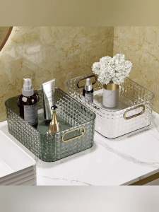 Khay đựng đồ trang điểm mỹ phẩm để bànthiết kế sang trọng giỏ đựng đa năng để dầu gội