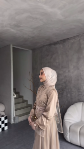 Gamis Terbaru 2024: Amora Dress Silk Mix Brokat Garden