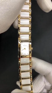 ADRIATICA Swiss Made Elegant Rectangle White Ceramic Womens Watch A3396.D113Q