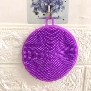 Spon Silikon Cuci Piring BULAT Anti Kuman Bakteri Pencuci Piring Panci Spons Sikat Reusable Sponge T07 MLH