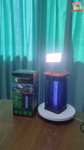 LED Solar Rechargeable Lamp Electric Mosquito and Fly Killer Lamp Electric Shock Insect Killer Lamp High-Efficiency Indoor Electric Bug Zapper Electric Fly Trap and Mosquito