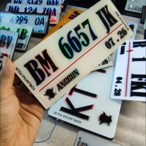 (1 SET) Plat Nomor Putih Hologram Sepeda Motor Baut