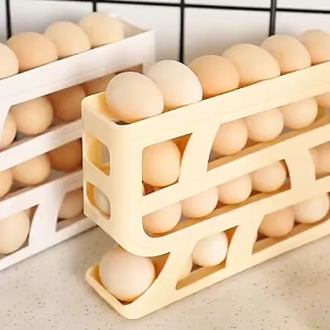 Automatic Scrolling Egg Holder Slide-type Egg Storage Box 30 Grids Large Capacity Refrigerator Egg Storage Box