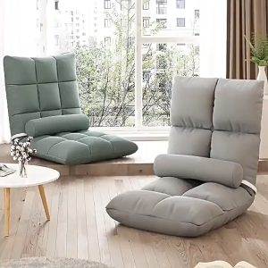 โซฟาญี่ปุ่น โซฟานั่งพื้น พับเก็บได้ ปรับนอนได้ พร้อมหมอนรองหลัง เคลื่อนย้ายสะดวก น้ำหนักเบา