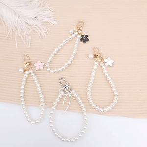 🔥 (FREE x1 Card) Pearl Phone Lanyard Hand Strap Phone Pendant Key Chain-五瓣花珍珠手提链手机挂链-K3293-K3295