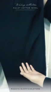 CELANA KULOT COTTON WOOL HITAM PANJANG WANITA ALL SIZE MURAH BISA COD