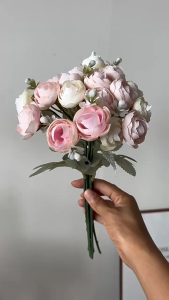 (18 Bunga) Bunga Small Tea Rose Artificial/Bunga Dekorasi