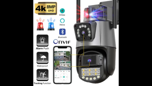 ICSEE 4K 8MP CCTV WIFI camera dual lens outdoor surveillance camera IP security camera color night vision two-way call AI mobile tracking waterproof IP