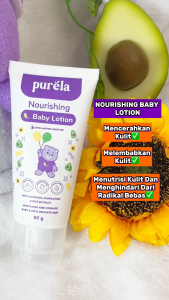 PURELA Nourishing Baby Lotion 60 gr - Lotion Bayi Untuk Mencerahkan Kulit - Bahan Alami dan Organik
