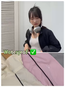 Jaket PARASUT Import olahraga WATERPROOF WINDPROOF anti UV sun burn anti air premium jaket wanita sauna jogging lari sepeda despo gym fitnes senam