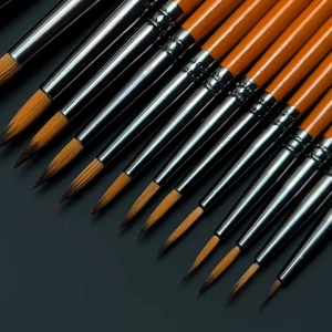 Cọ vẽ đầu nhọn thân gỗ cam chuyên dụng vẽ tranh số hóa dùng cho màu acrylic sơn dầu....
