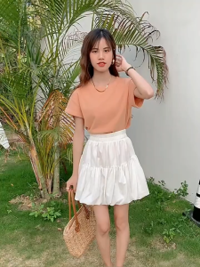 Korean Dress💟กระโปรงดอกตูมพองๆ❤️ ปรงทรงเอ ทรงสลิม  2024 รูปแบบใหม่  เรียงราย กระโปรงแฟชั่น