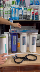 Bộ lọc thô 10inch KASA dùng lọc thô (tặng 2 lõi 1) 2 nối ren 21 -21 dây cấp nước.6 tất.