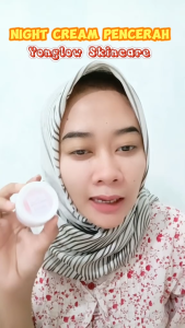 Yonglow Cream Malam 10gr Night Cream Glowing Pemutih Kulit Wajah Kusam Resmi BPOM