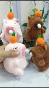Gantungan Tas Kunci Boneka Capybara Capibala Mainan Mewah Lucu Aksesori Key Chain Viral