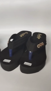 Sandal Wedges 6 Cm Jepit Balok Variasi Jasco Wanita Kekinian