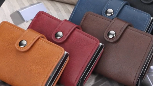 Men Wallet Smart Wallet RFID Blocking Wallets Anti-theft Aluminum Alloy Vintage Multi-Card Holder Leather Wallet Auto Pop-up Purse Dompet Lelaki 男士钱包卡包