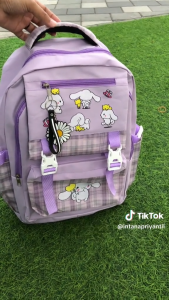 Tas Ransel Sekolah Anak Perempuan Terbaru 2024 CINNAMOROL Tas Ransel Cute Fashion TK SD SMP SMA REMAJA Tas Sekolah Laptop Wanita Tas Buku Ortopedi Tahan Air BISA COD