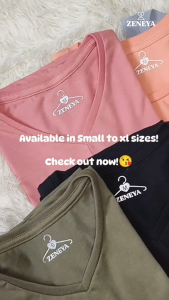 Zeneya Plain V Neck Shirt Tshirt Collection For Women basic classic casual cotton short sleeves t-shirt t shirt tees premium quality shirts top tops