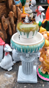 ชุดน้ำล้น เซรามิก น้ำล้นเซรามิกขนาด 10 นิ้ว ชุดน้ำพุน้ำล้นสำหรับเสริมฮวงจุ้ย สินค้ามีปั๊มน้ำพร้อมใช้งาน