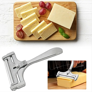Aluminum Alloy Cheese Slicer with Wire Adjustable Thickness Cheese Butter Cutter for Soft and Semi-Hard Cheeses Kitchen Gadgets