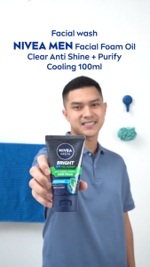 NIVEA MEN Facial Foam Oil Clear Anti Shine + Purify Cooling  100ml - Bebas minyak menyegarkan - Black Charcoal Mint Crystal Sabun Cuci Muka Dingin Mengontrol Produksi Minyak - Lazada